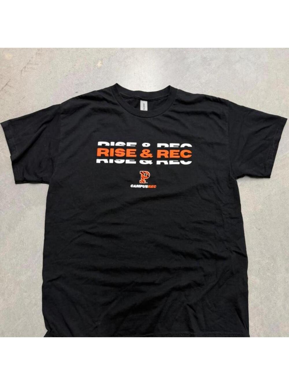 Princeton University Rise & Rec Campus Recreation T Shirt Men's Large Black